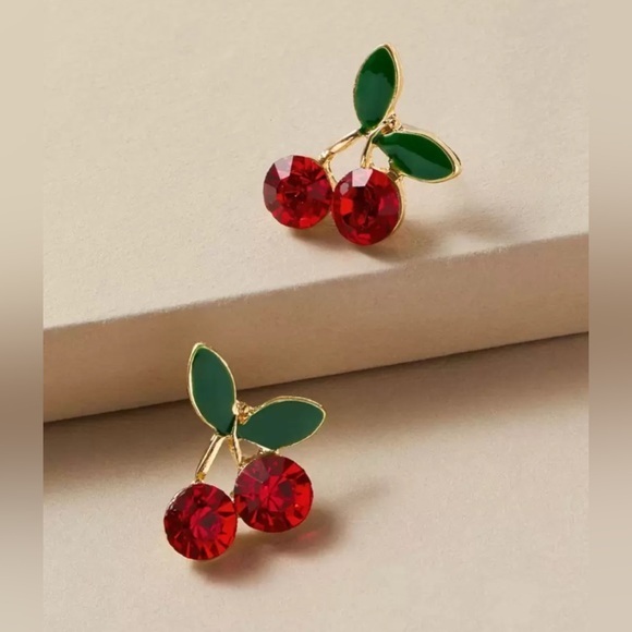 Quiet Luxury Boutique Jewelry - ✨ NWT Cherry Red and Green Earrings